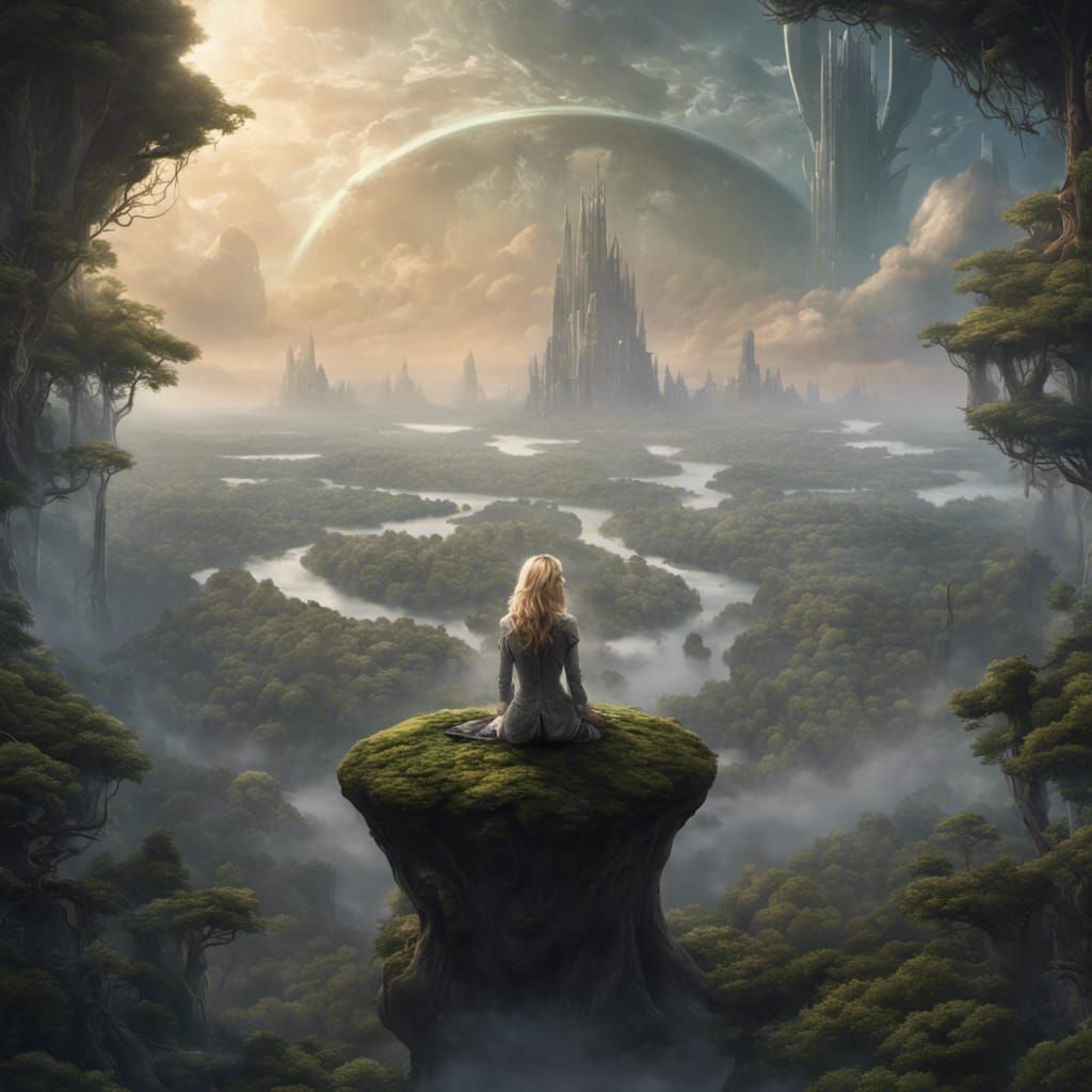 Fantasy Scientist on Alien Planet: Dark Concept Art