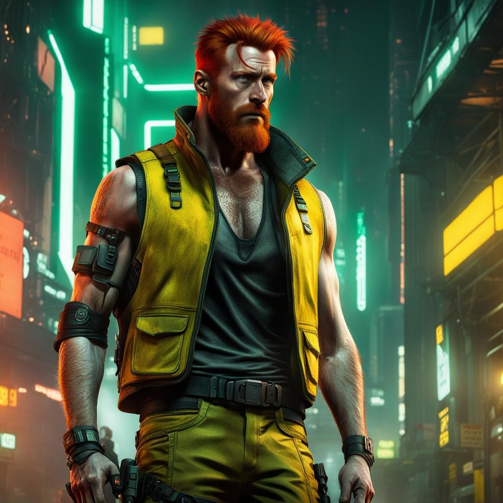 Cyberpunk Man with Cybernetic Implant