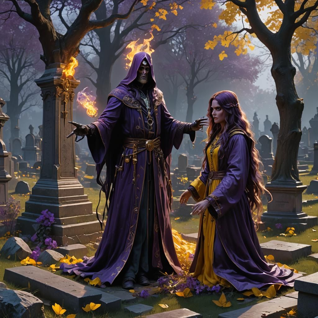 Ghoulish Wizard's Graveyard Magic: A Dark Fantasy Masterpiec...
