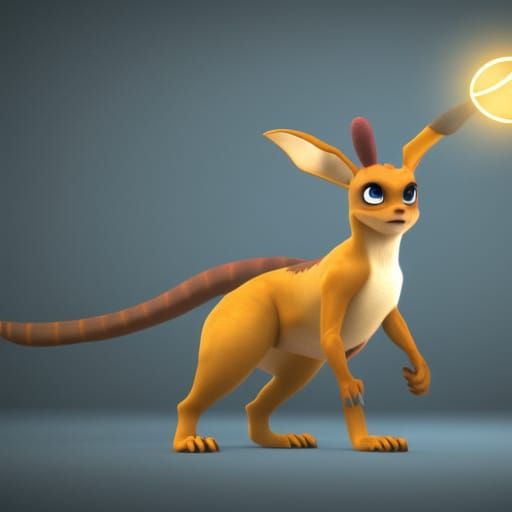 Bipedal Dinosaur Creature in 3D Digital Art