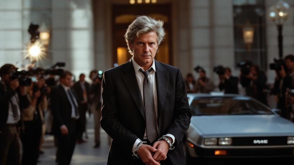 DeLorean Arrest: 1980s Cinematic Court Exit