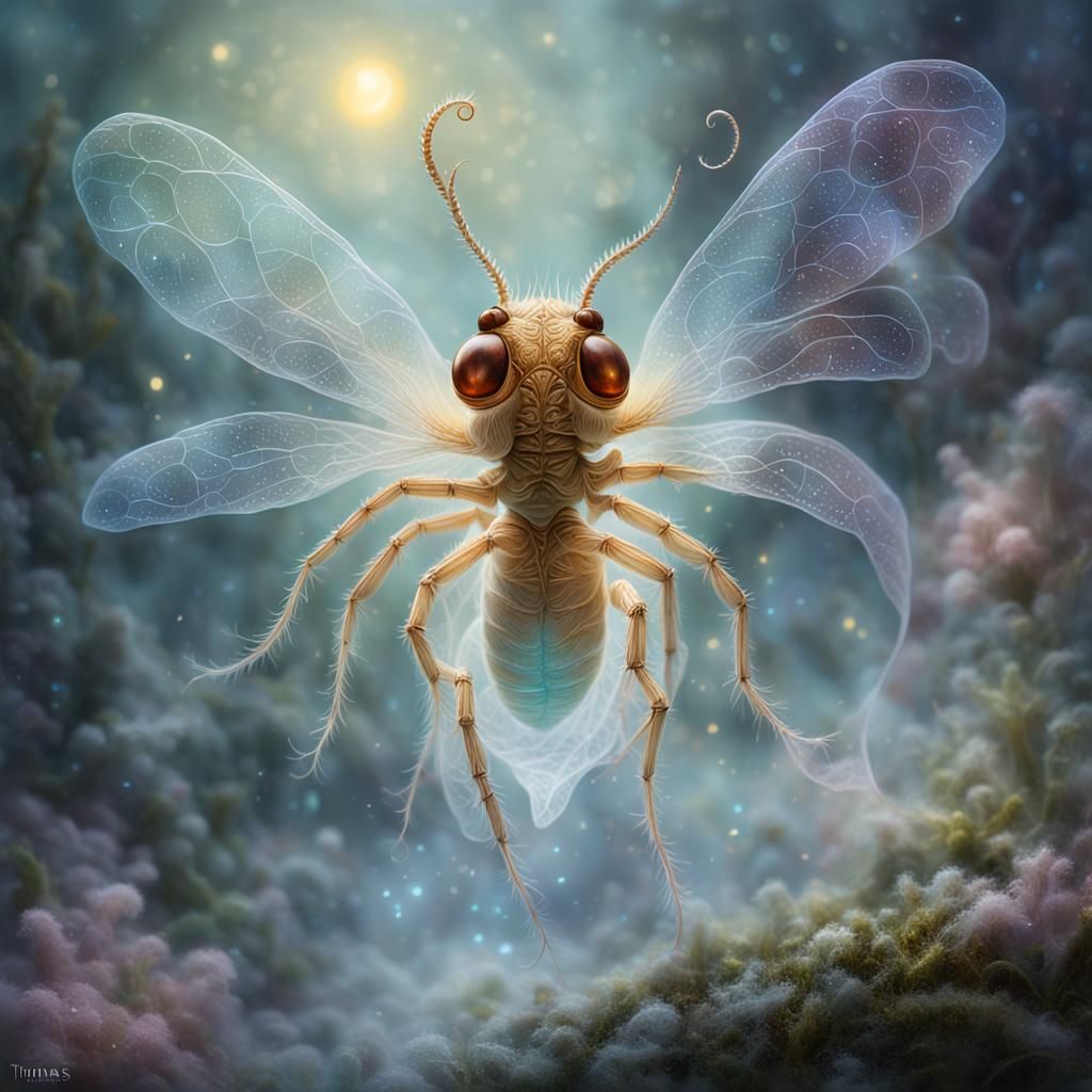 Ethereal Ghost Flea in Mystical Atmosphere