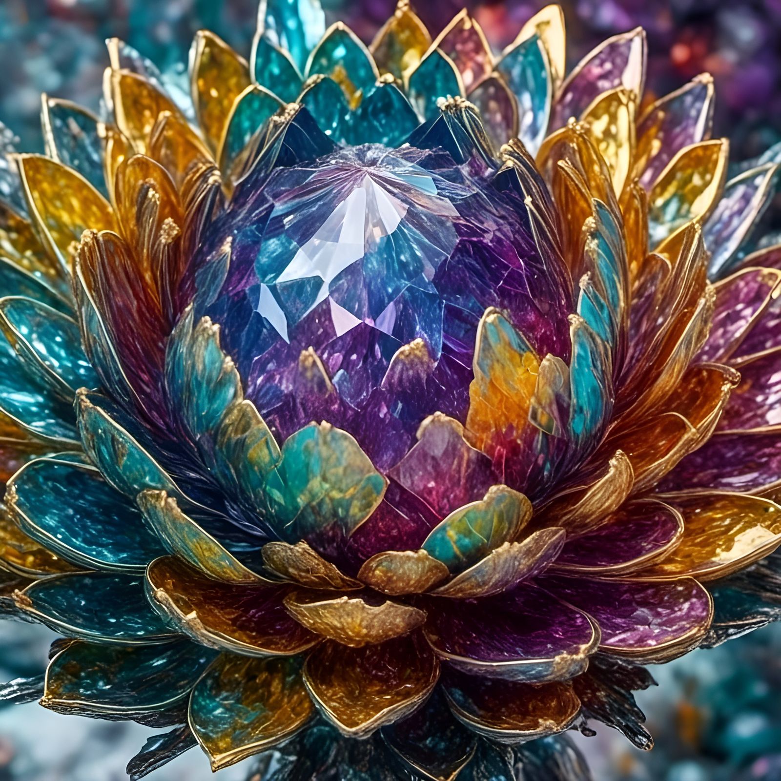 Hyperreal Exploding Artichoke with Glass Shards