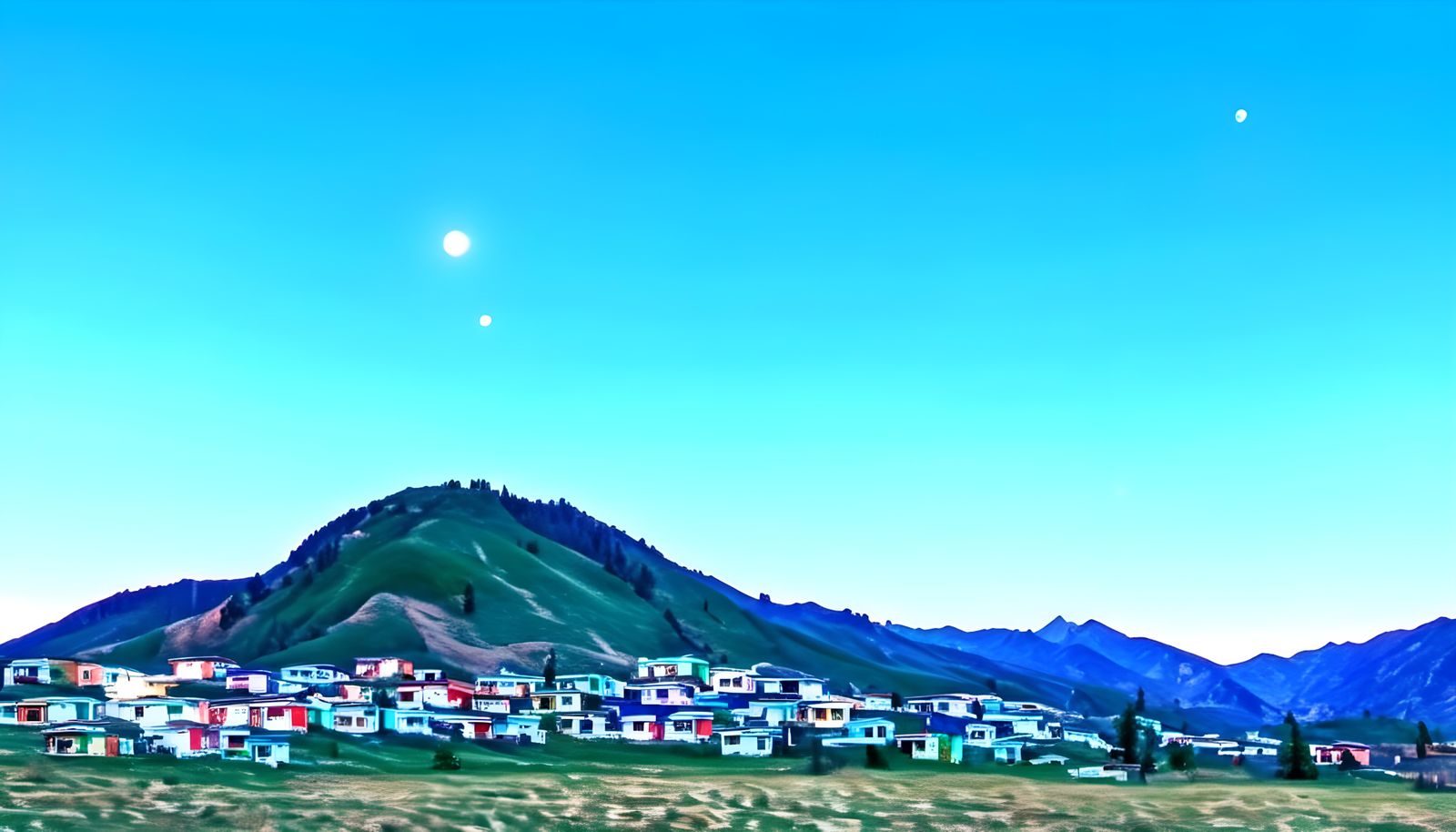 Dreamy City in Buryatia Under Clear Skies