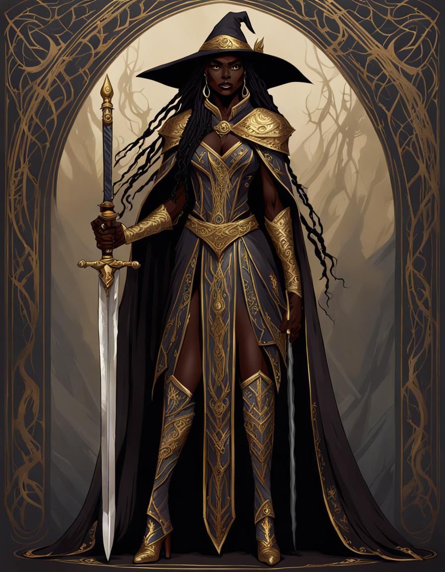 Dark Elf Wizard in Gothic Art Deco Style