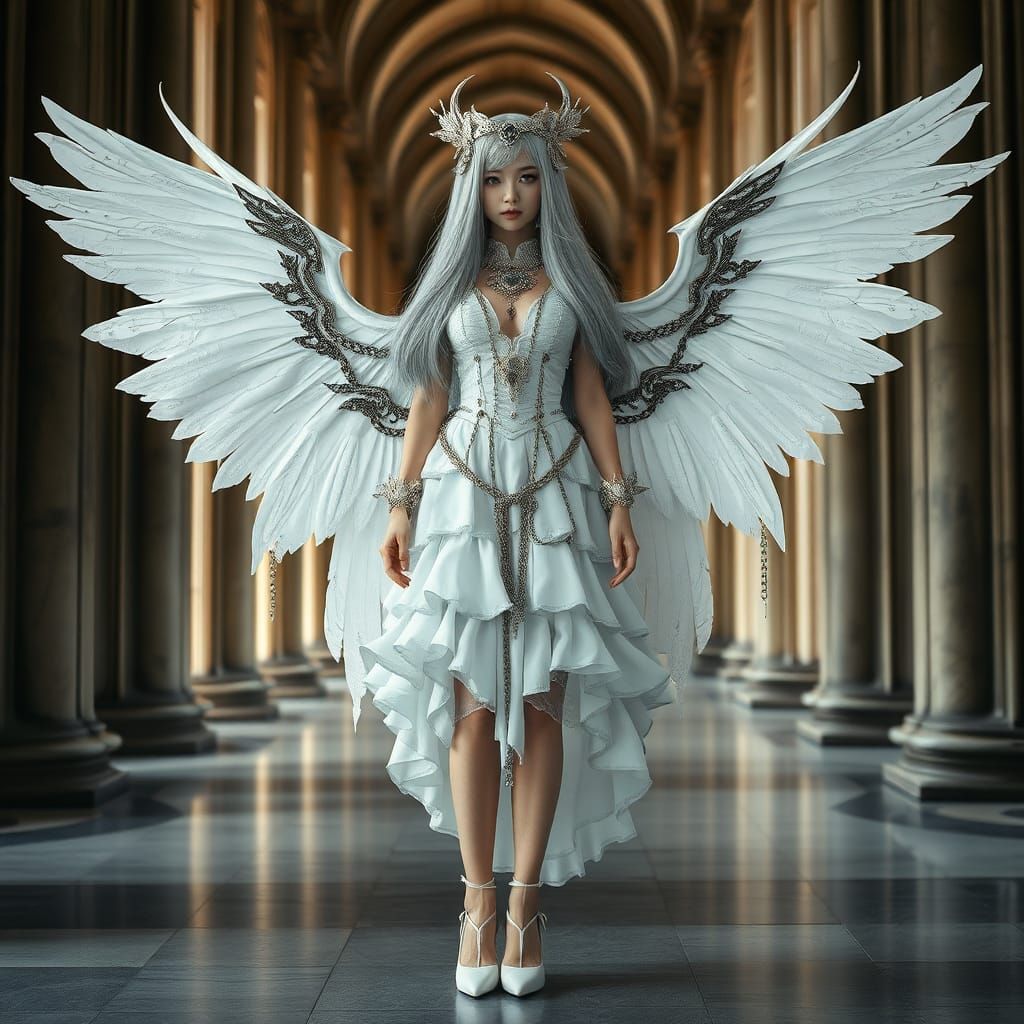 Ethereal Gothic Angel: A Striking Portrait