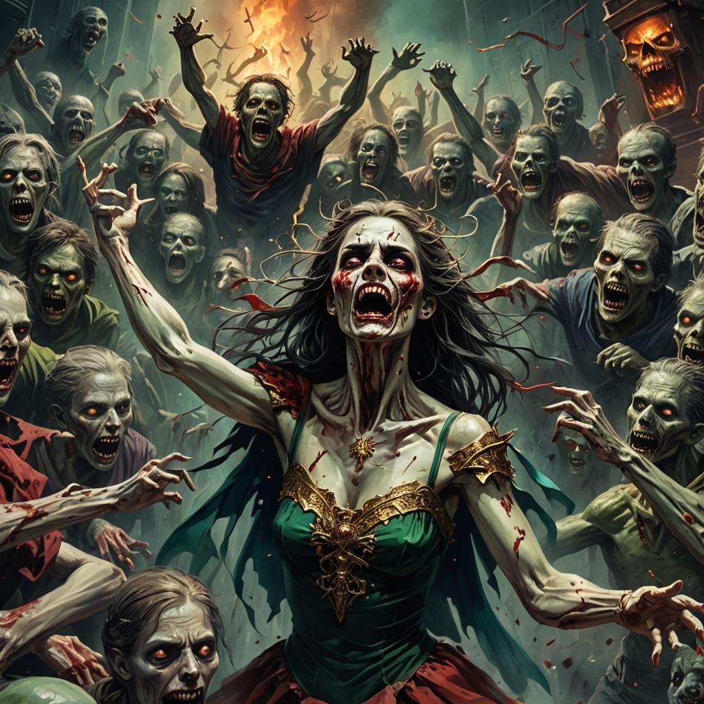 Ballet Dancer's Descent: Dark Fantasy Art