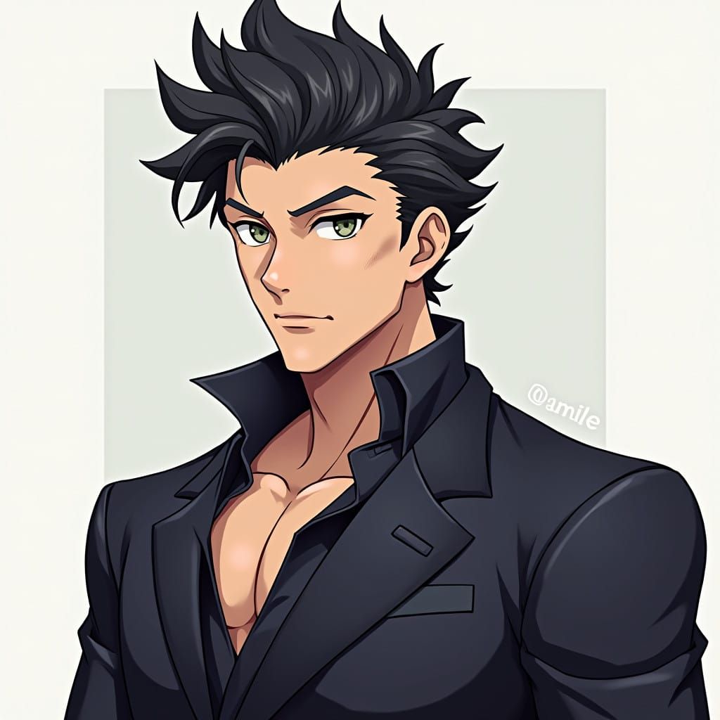 Chiseled Anime Protagonist Exudes Virility and Allure