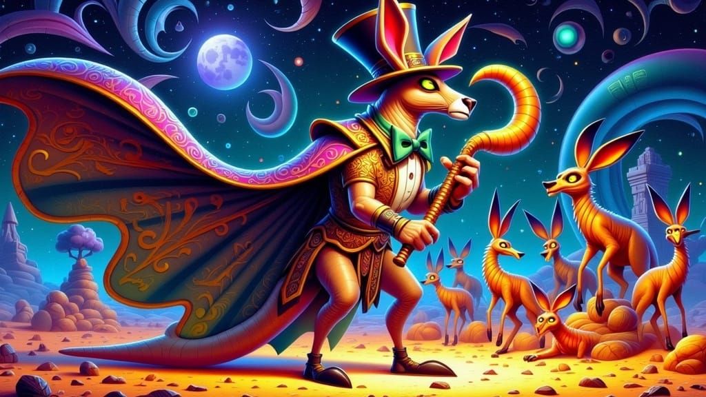 A muscular Kangaroo on the plains of Africa