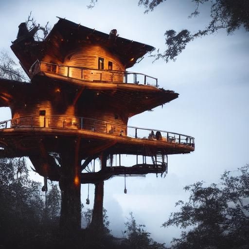 Futuristic Treehouse on Jupiter in Epic Concept Art