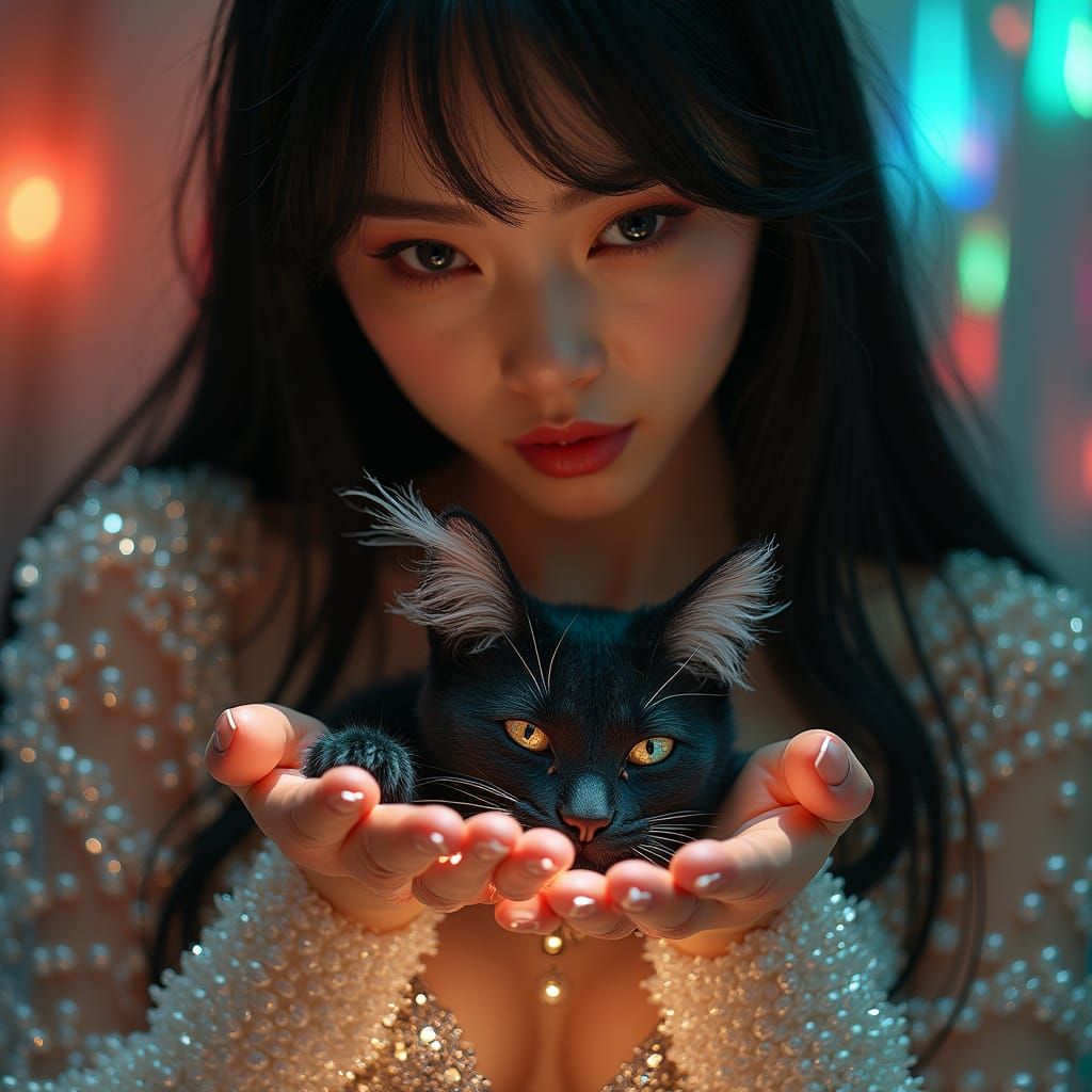 Ultra-Realistic Luxury Goddess in Pearls and Diamonds