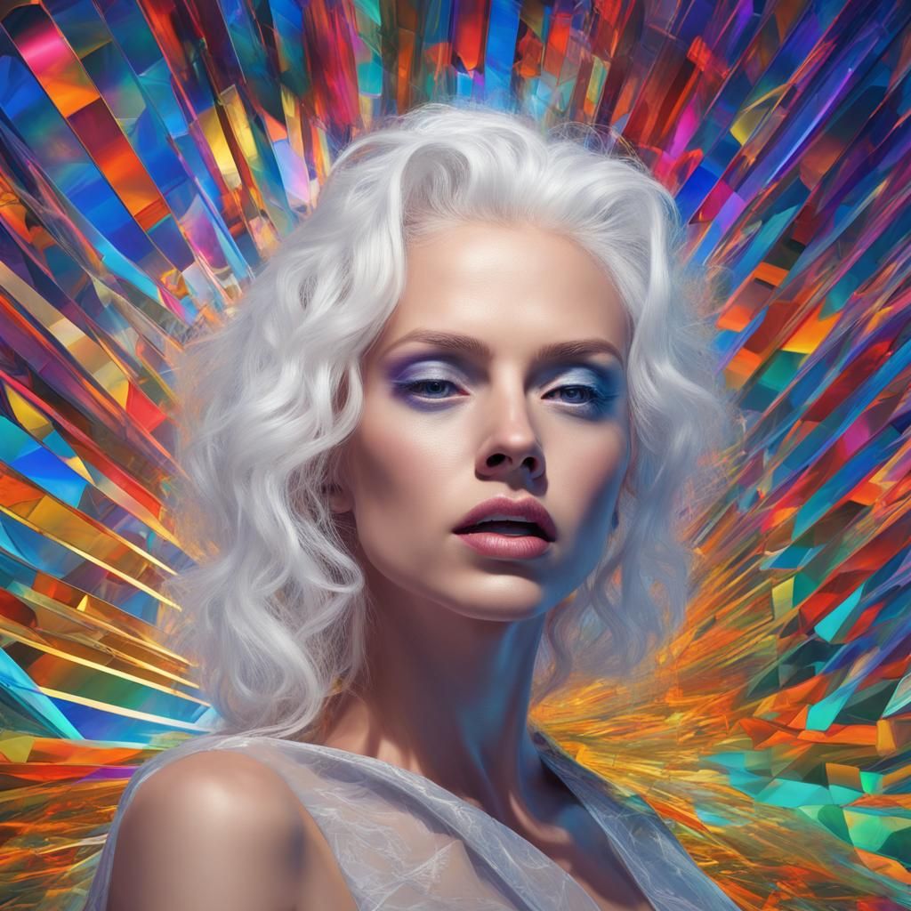 Refraction Queen: Epic Portrait in Digital Pop Art
