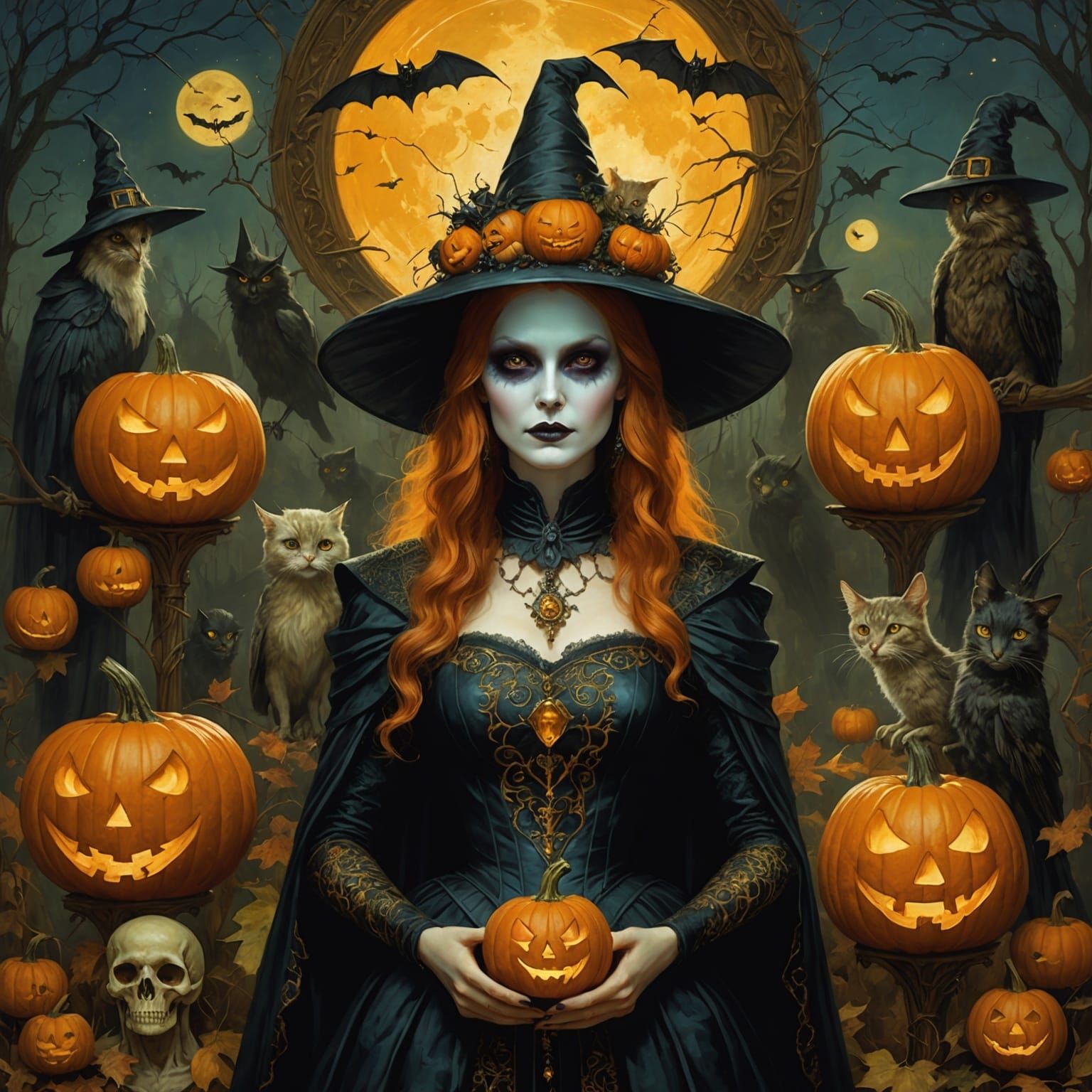 Magical Halloween Party with Fantasy Creatures