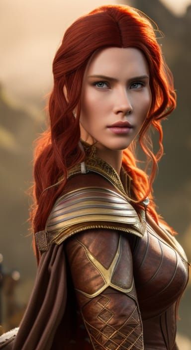 Hyperrealistic Scarlett Johansson as Triss in Witcher Style