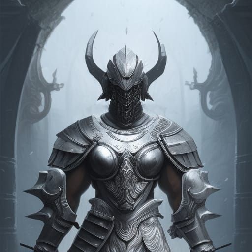 Dark Fantasy Warrior in Intricate Armor