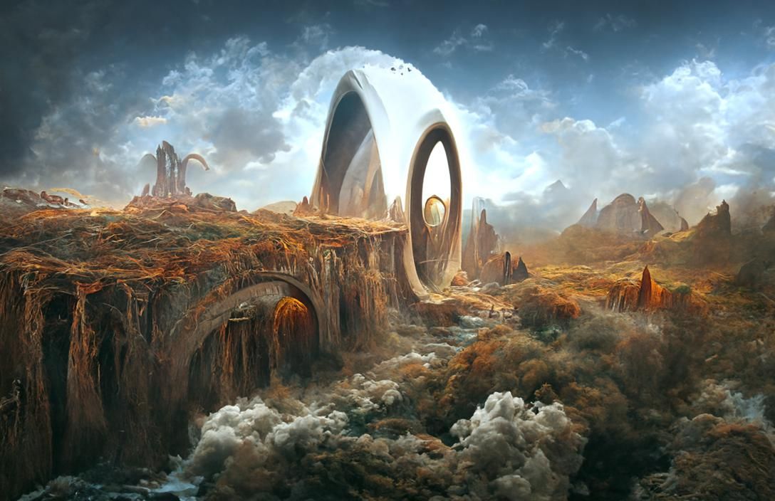 Circular Stargate Opens to Mechanical Alien World