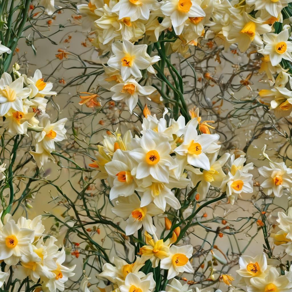 Surrealist Flowers in Dreamlike Oil Painting Style