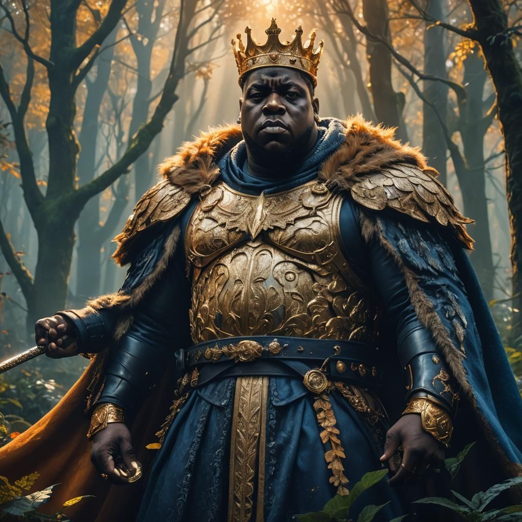 Mythical Warrior King Portrait in Dark Fantasy Style