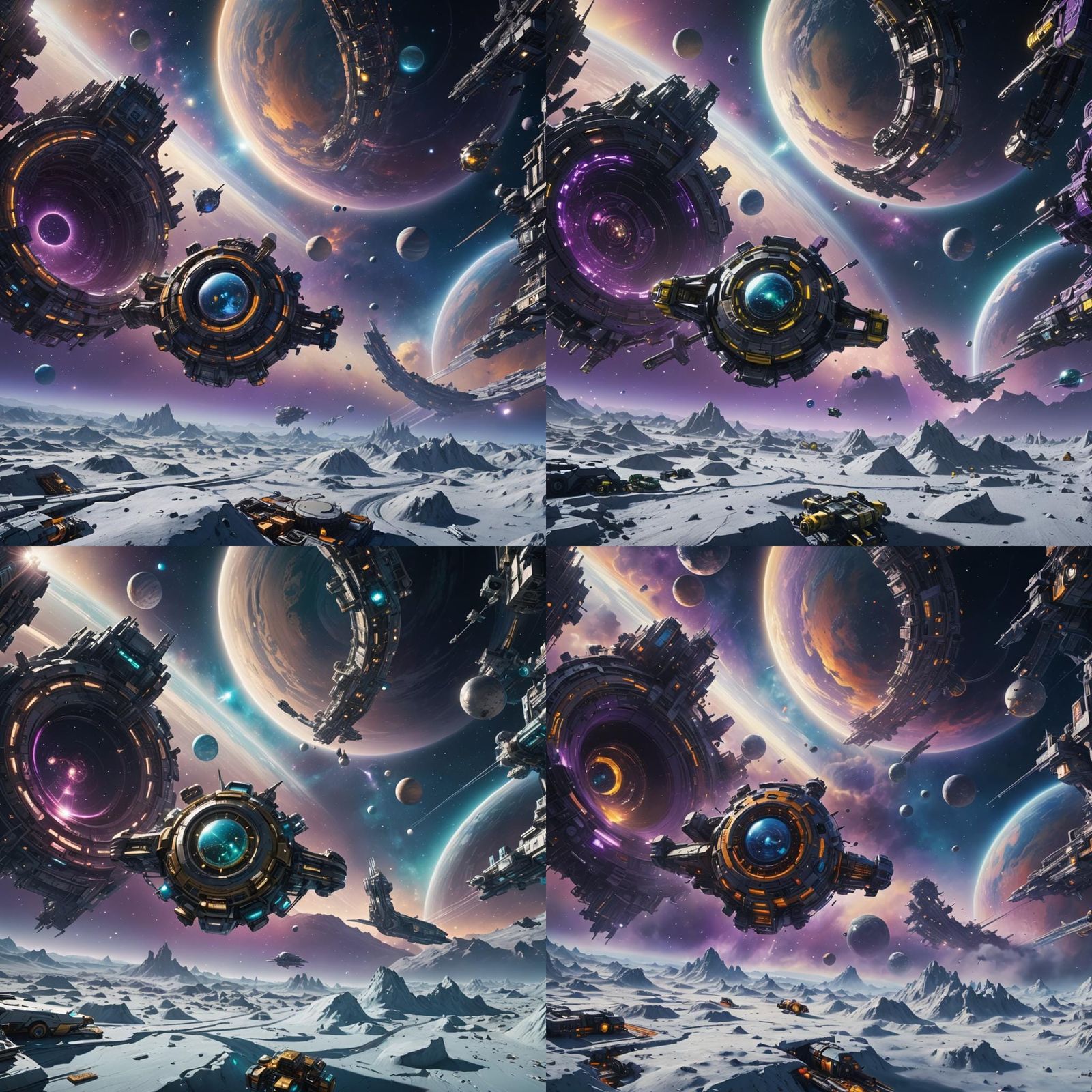 Orbital Autofactory Assembling Spaceship: Detailed Matte Pai...