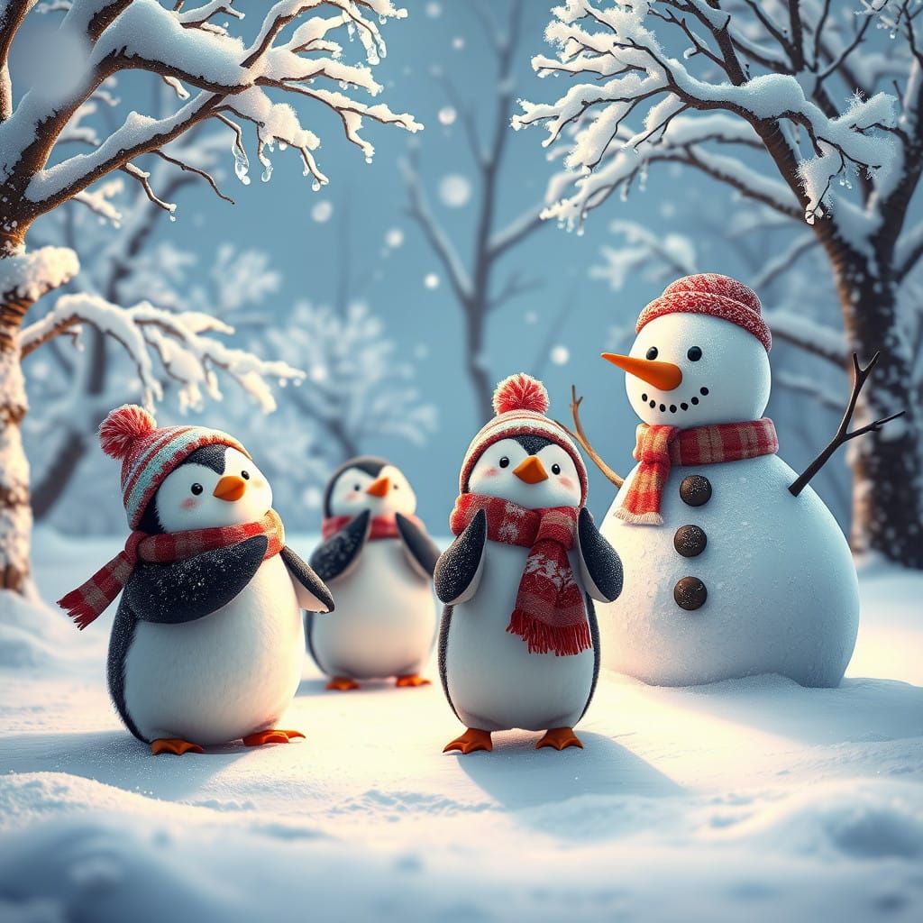 Winter Wonderland Scene in Moody Atmospheric Style