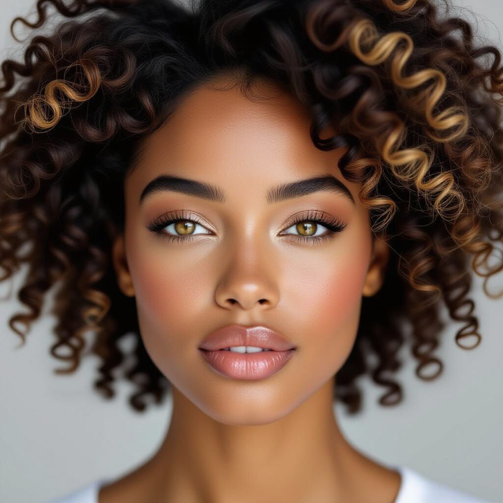 Portrait of a Black Woman with Amber Eyes