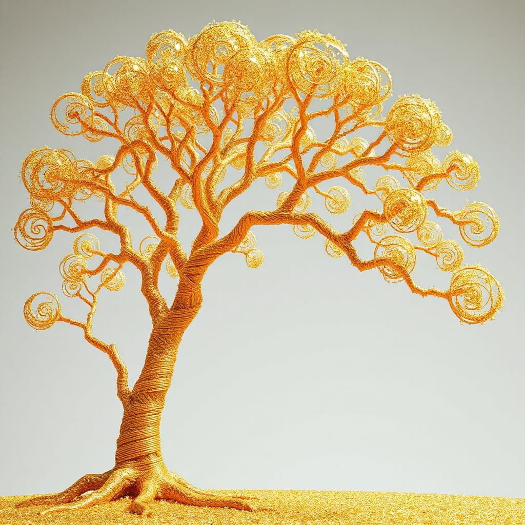 Golden Tree Archway in Elegant Mathematical Design