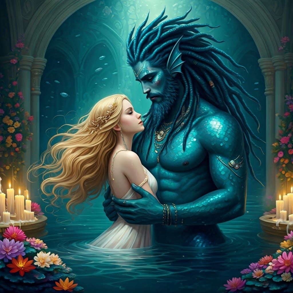 Ethereal Water Goddess in a Dreamy Oceanic Realm