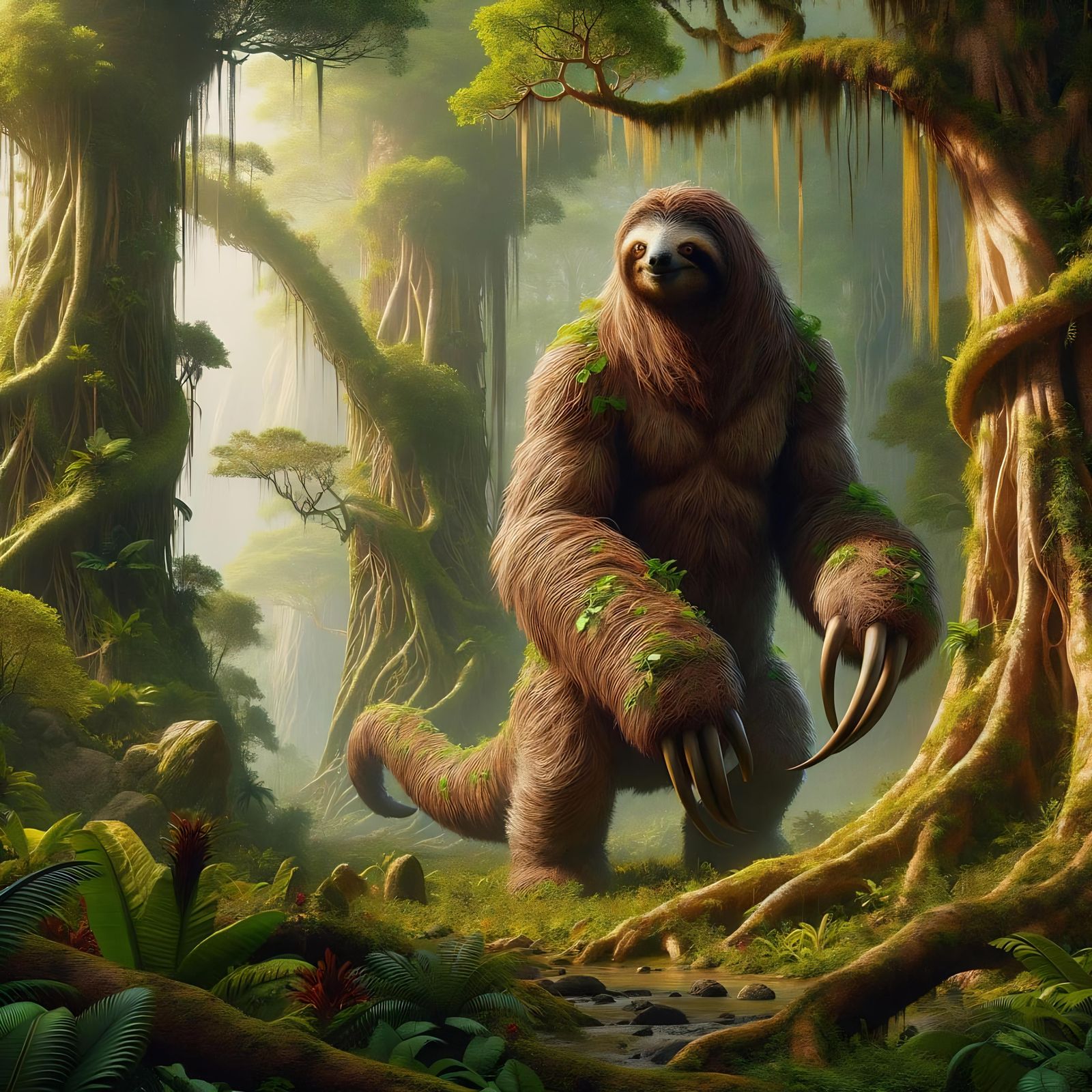 Epic Forest Sloth in Tropical Wilderness
