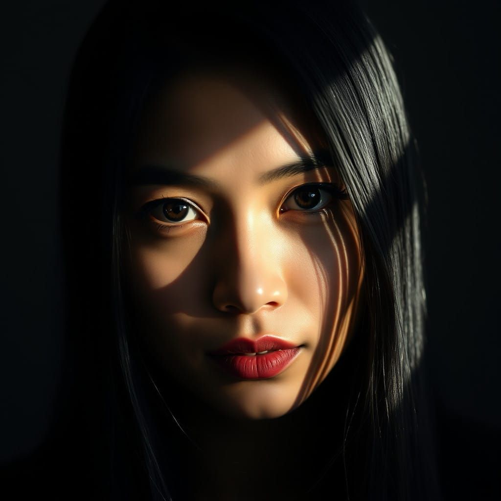 Confident Malaysian Woman in Monochrome Portrait