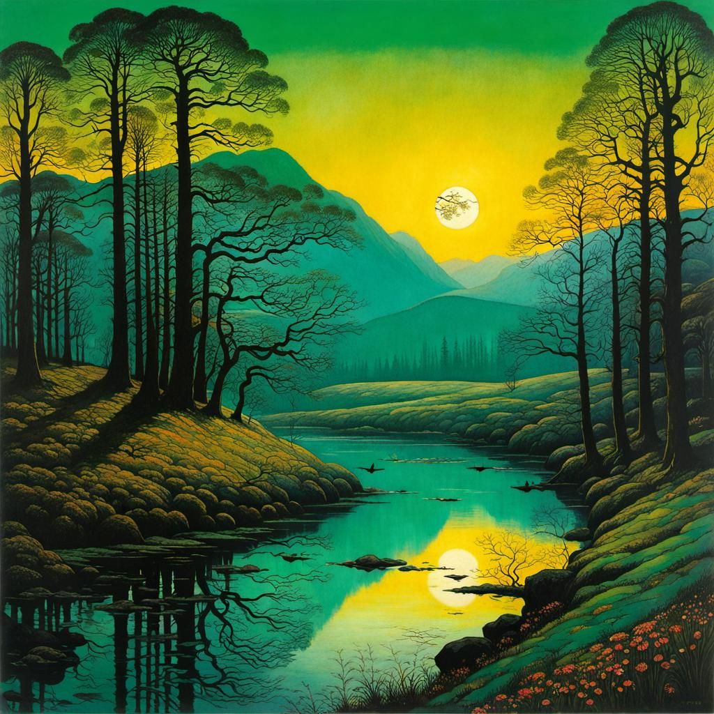 Dreamlike Landscape in Victorian Style