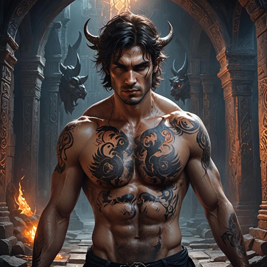 Dark Fantasy Incubus Portrait with Dramatic Lighting