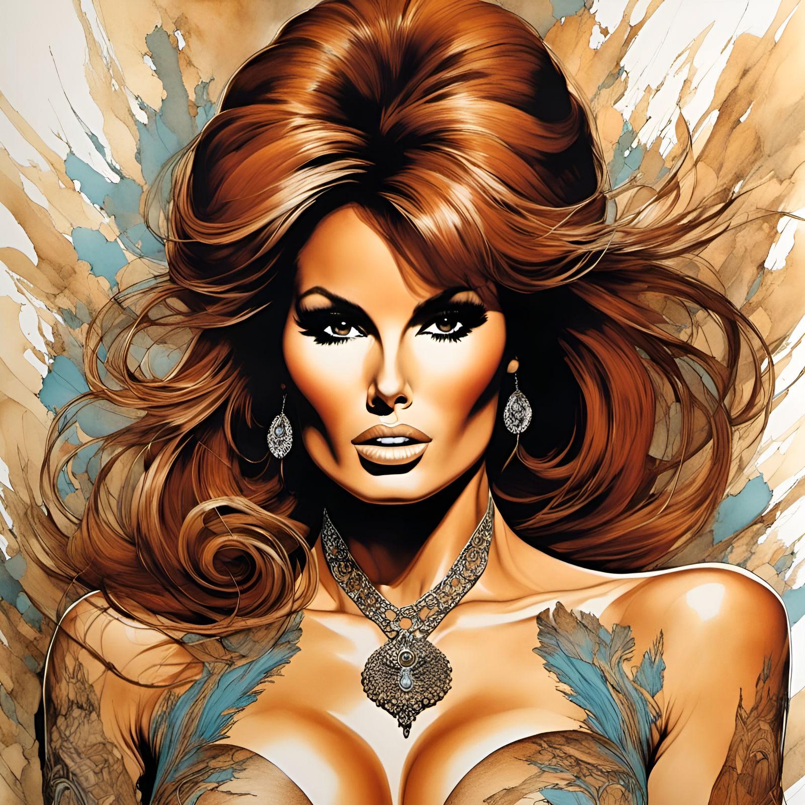 Cartoon Woman with Tattoo Art