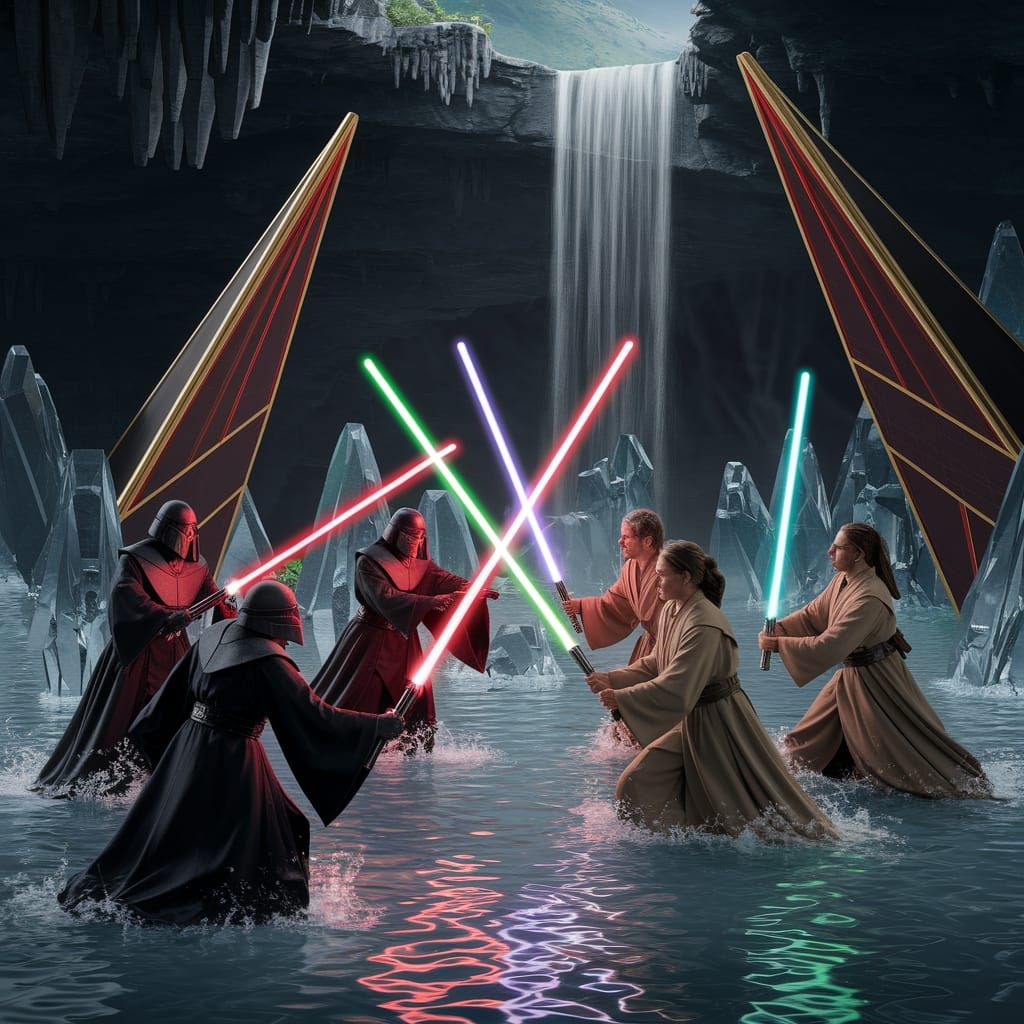 Surreal Sith Confrontation in Ancient Crystal Caves of Ilum