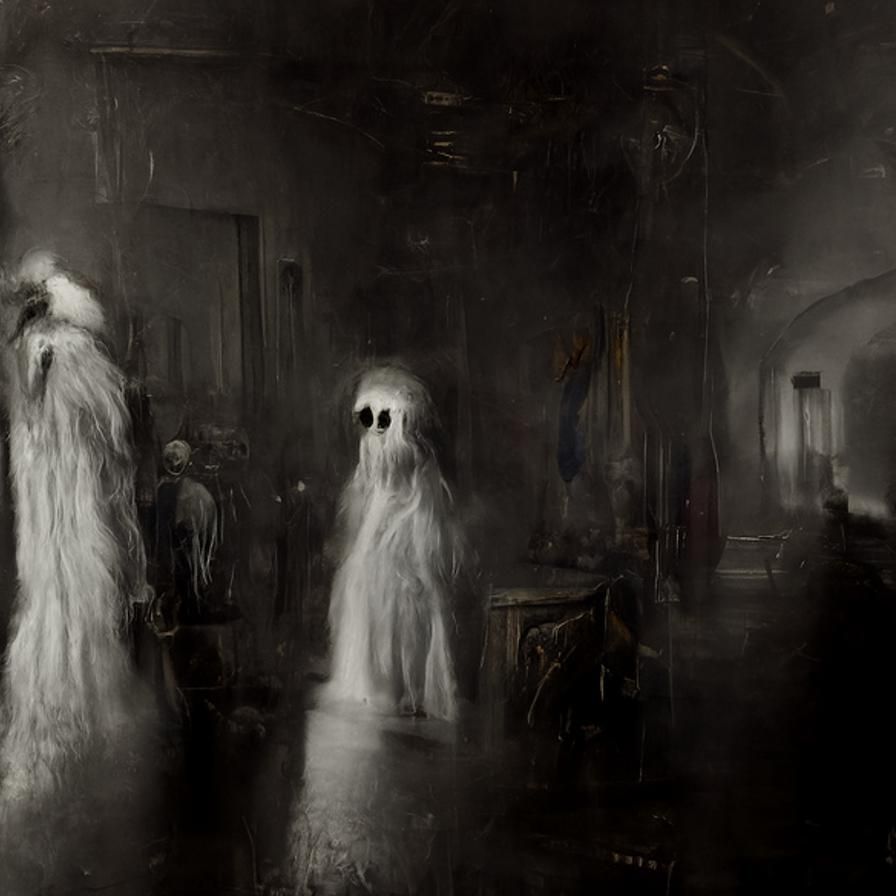 Eerie Ghosts Wander a Hospital Corridor