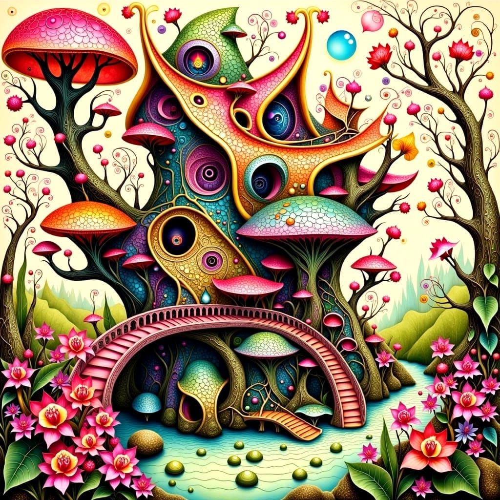 Vibrant Flower Child in Hundertwasser-Inspired Eco House