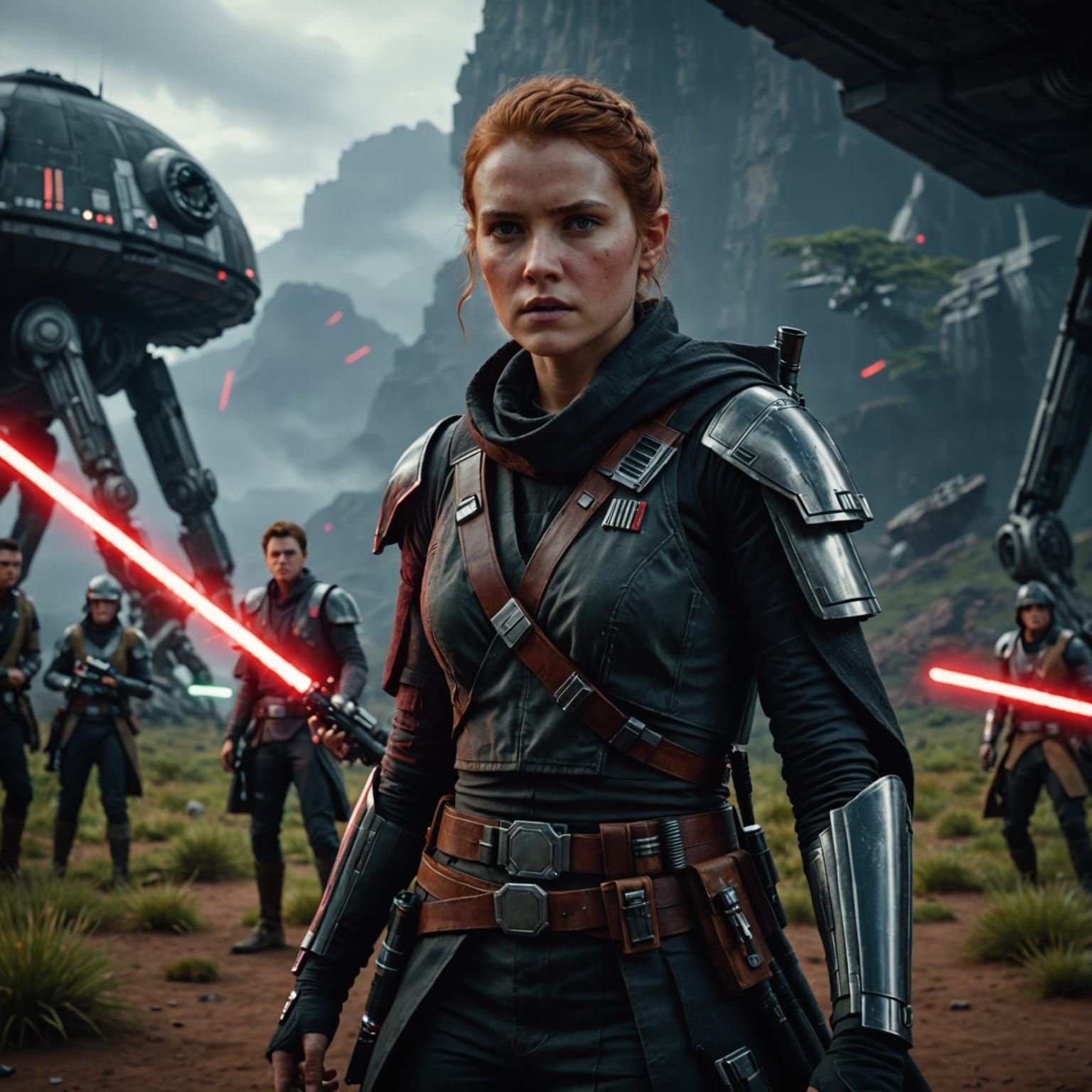 Epic Star Wars Film Still in Cinematic Film Style