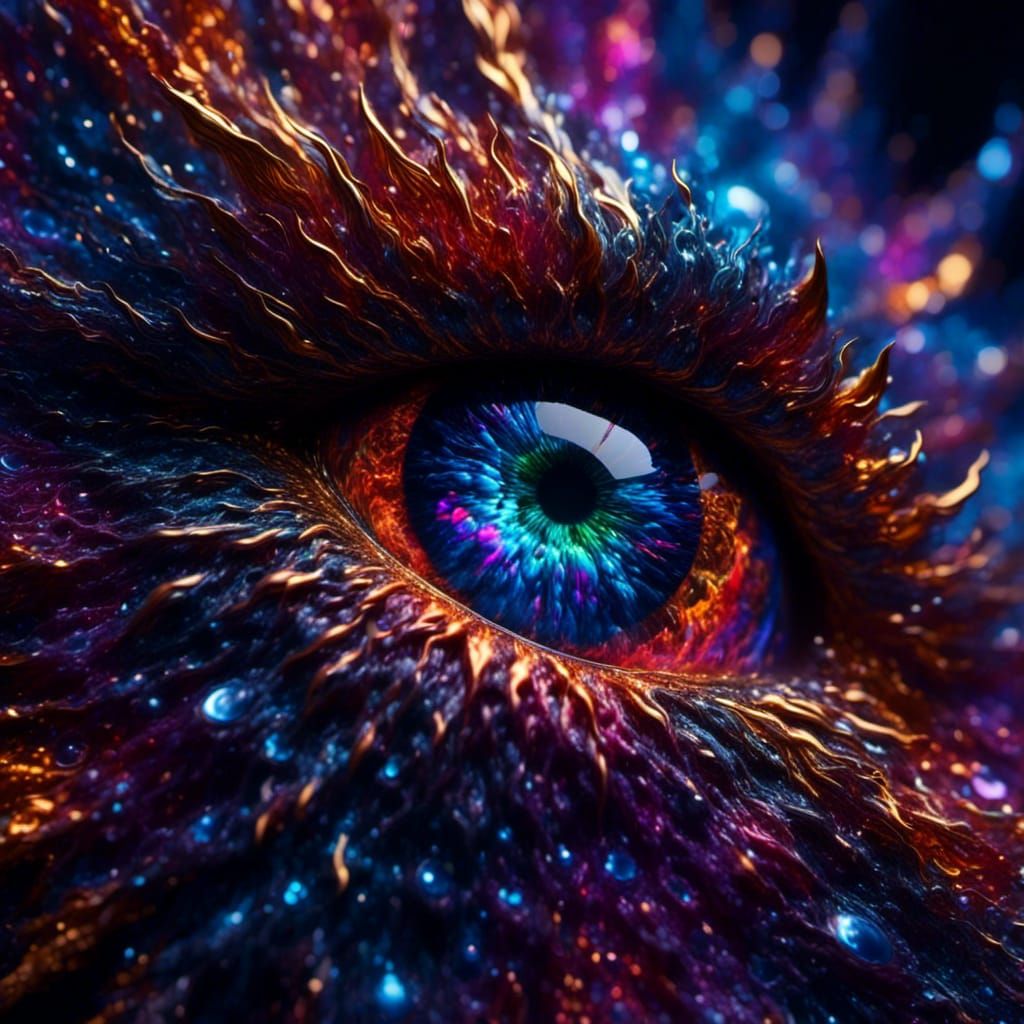 Holographic Crystal Dragon Eye with Galaxy Colors