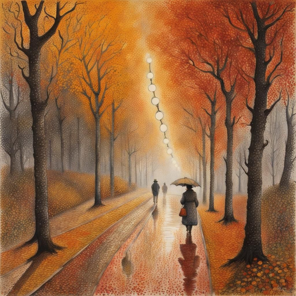 Autumn Wind: Impressionistic Word Art in Watercolor
