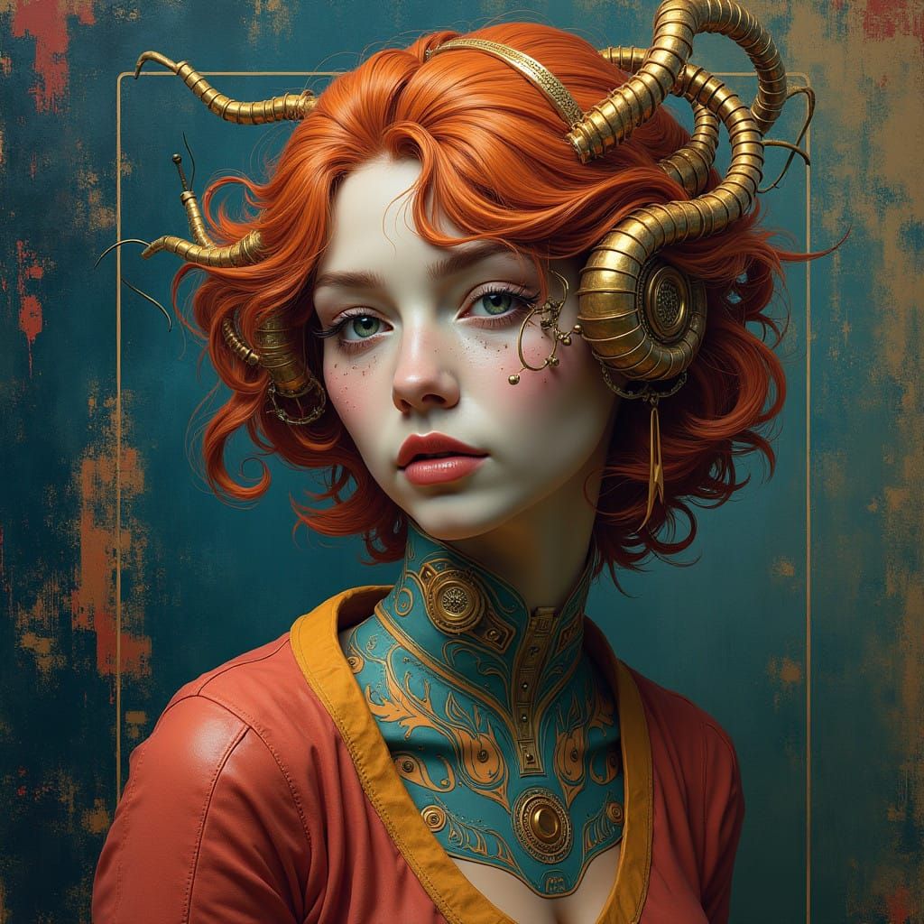 Futuristic Fantasy Portrait in Cyberpunk Style