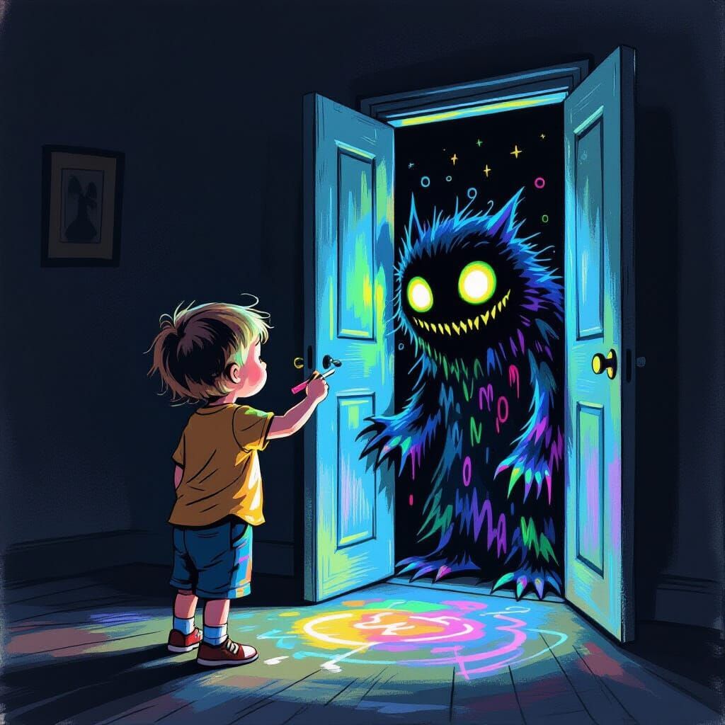 Child's Chalk Drawing Comes to Life