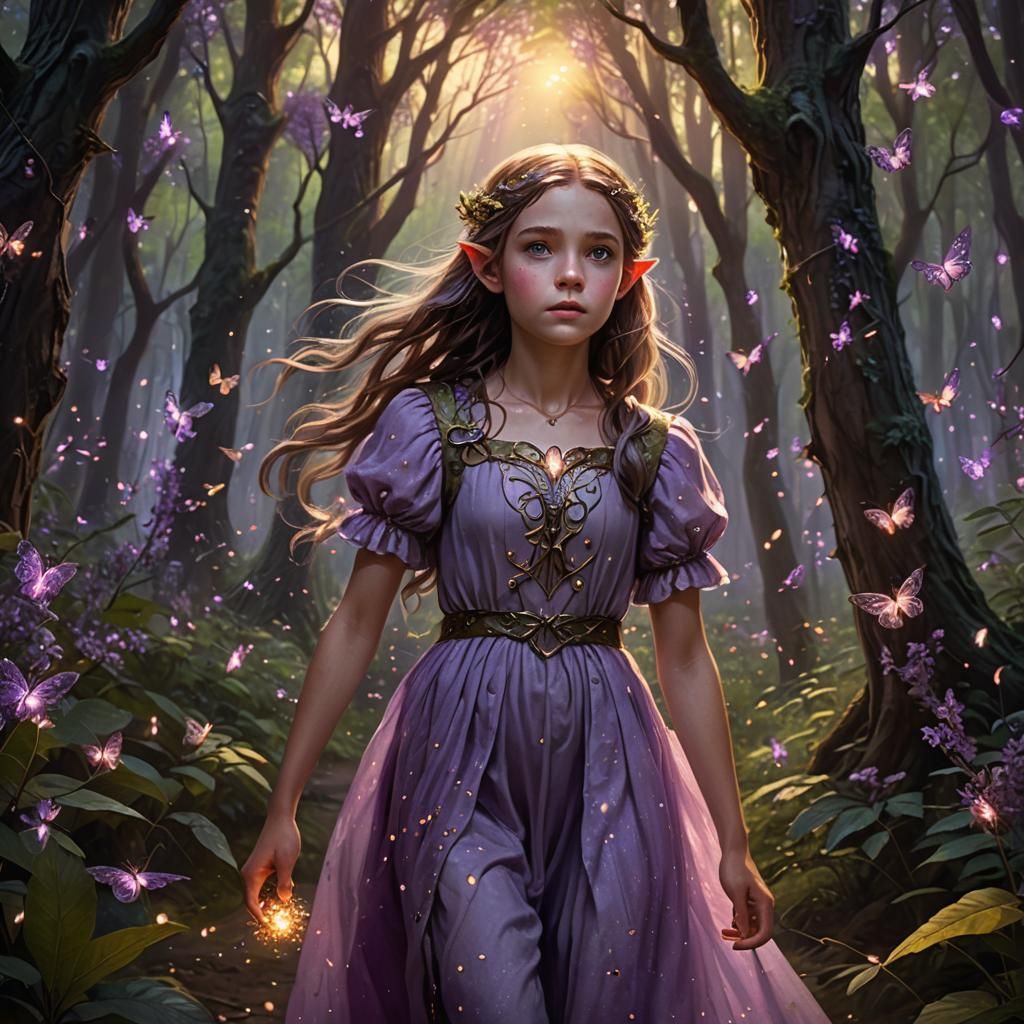 Enchanted Forest Girl in Dreamlike Fantasy Art