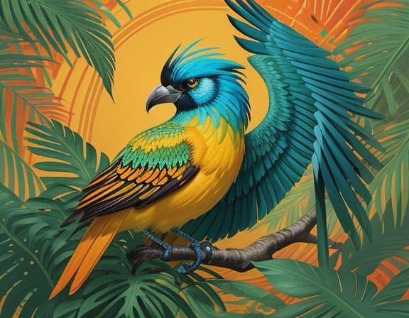 Vibrant Bird of Paradise Tattoo in Tropical Paradise