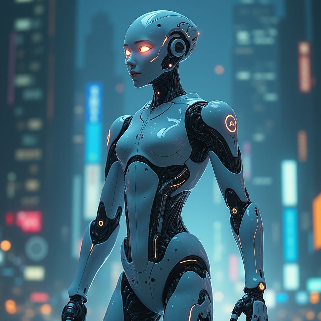 Elegant Futuristic Cyborg Unveils Sophisticated Design