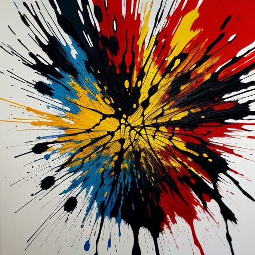 Jackson Pollock Abstract Painting, abstract, minimalist, naive, oil painting, impasto, style of Jackson Pollock.