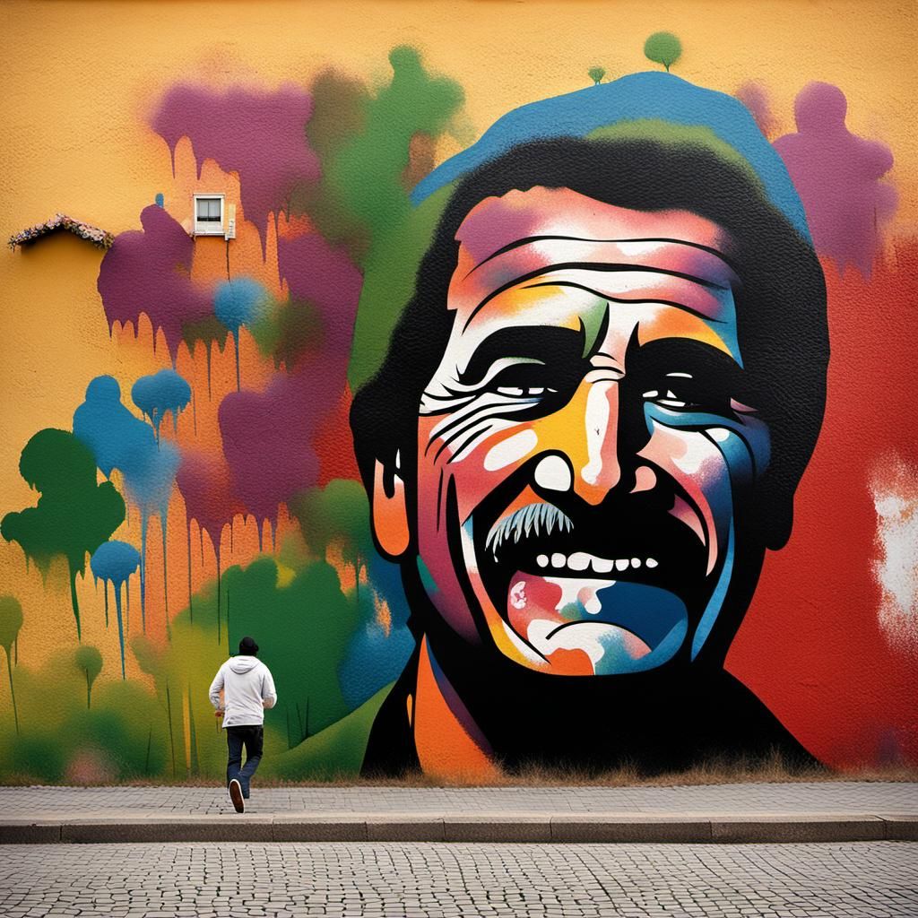 Colorful Totò Graffiti Art in Urban Alleyway