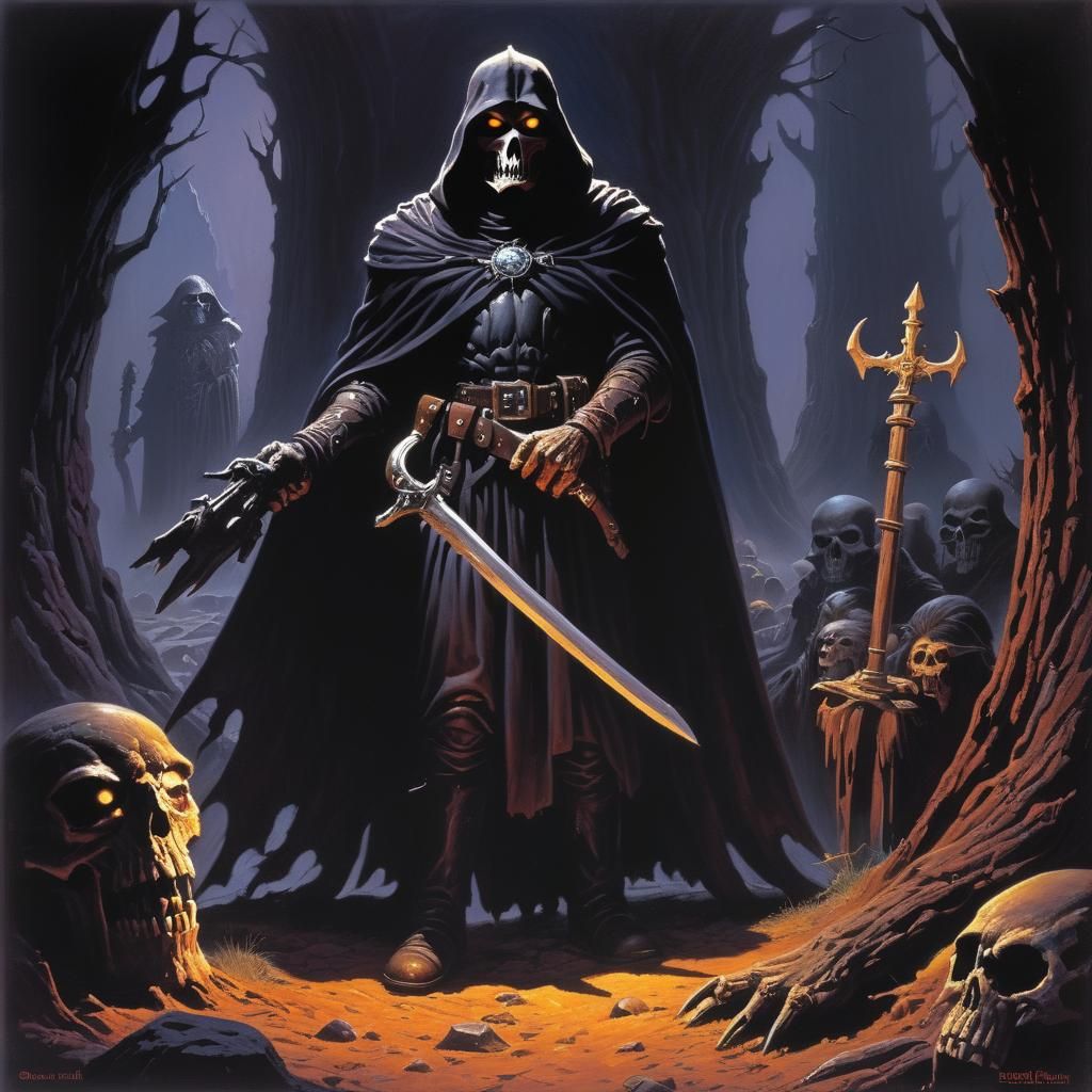 Epic Fantasy Scene in Grimdark Style