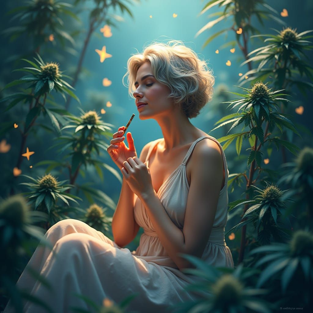 Mother Figure in Dreamy Marijuana Fantasy Art