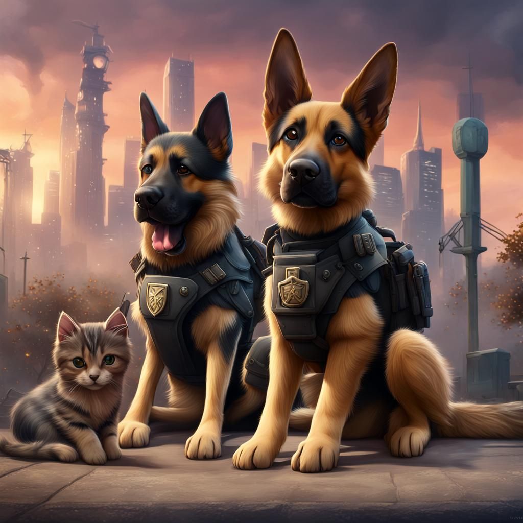 Cat and German Shepherd Join K9 Unit