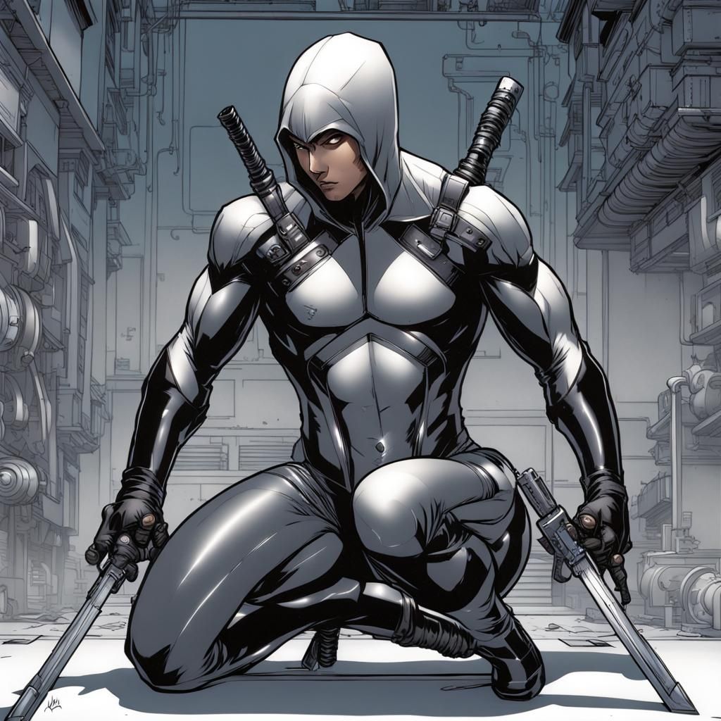 Asian Female Assassin in Comic Book Art Style