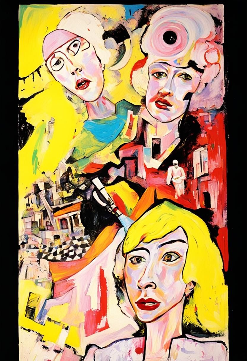 Blond Nurse in Asylum, Outsider Art Fauvism